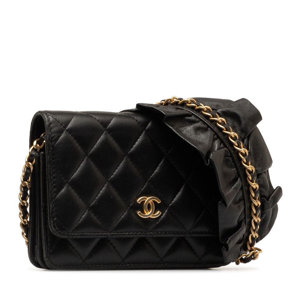 Pre-Loved Chanel Lambskin Romance Wallet On Chain - Picture 2 of 11